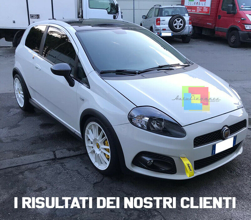 BLACK HEADLIGHTS FIAT GRANDE PUNTO FROM 2008 TO 2012 ABARTH DESIGN H4