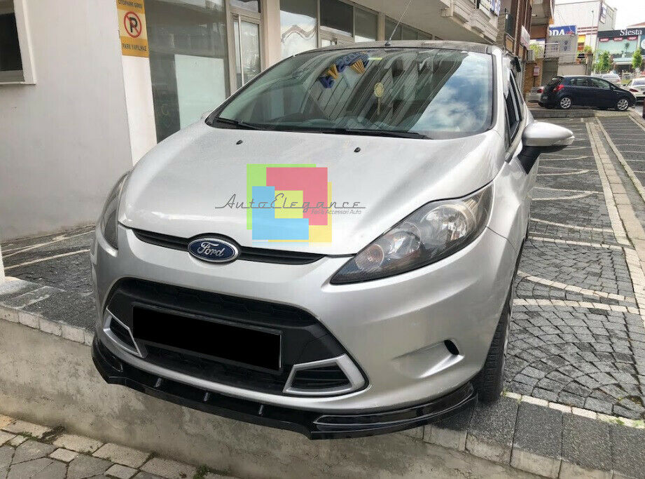LIP SPOILER SOTTO PARAURTI ANTERIORE PER FORD FIESTA MK7 2008-2012 ABS NERO .-