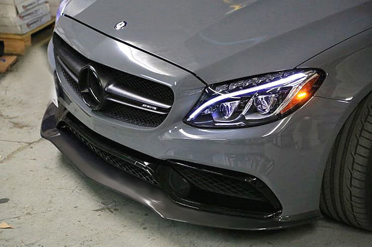 UNDER FRONT BUMPER MERCEDES C W205 S205 C63 SPLITTER ABS 0026