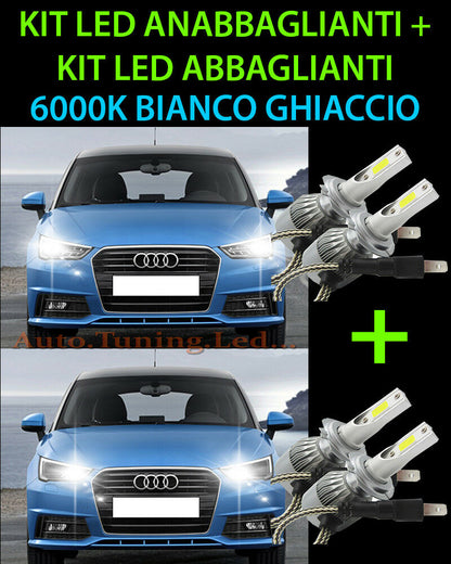 LED HIGH BEAM &amp; LOW BEAM LAMP KIT FOR AUDI A1 2015 ONWARDS -.