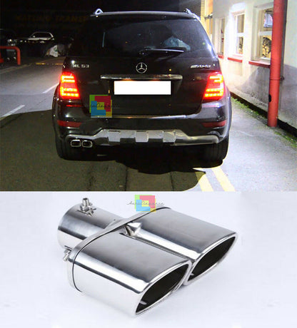 TERMINALI DI SCARICO MERCEDES M W164 2005-2011 INOX CROMATI LOOK SPORTIVO AMG