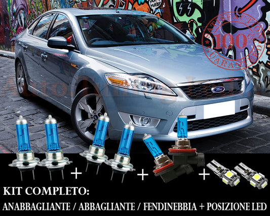 FORD MONDEO 2007-2014 SET COMPLETO LAMPADE BLU XENON + POSIZIONE A LED