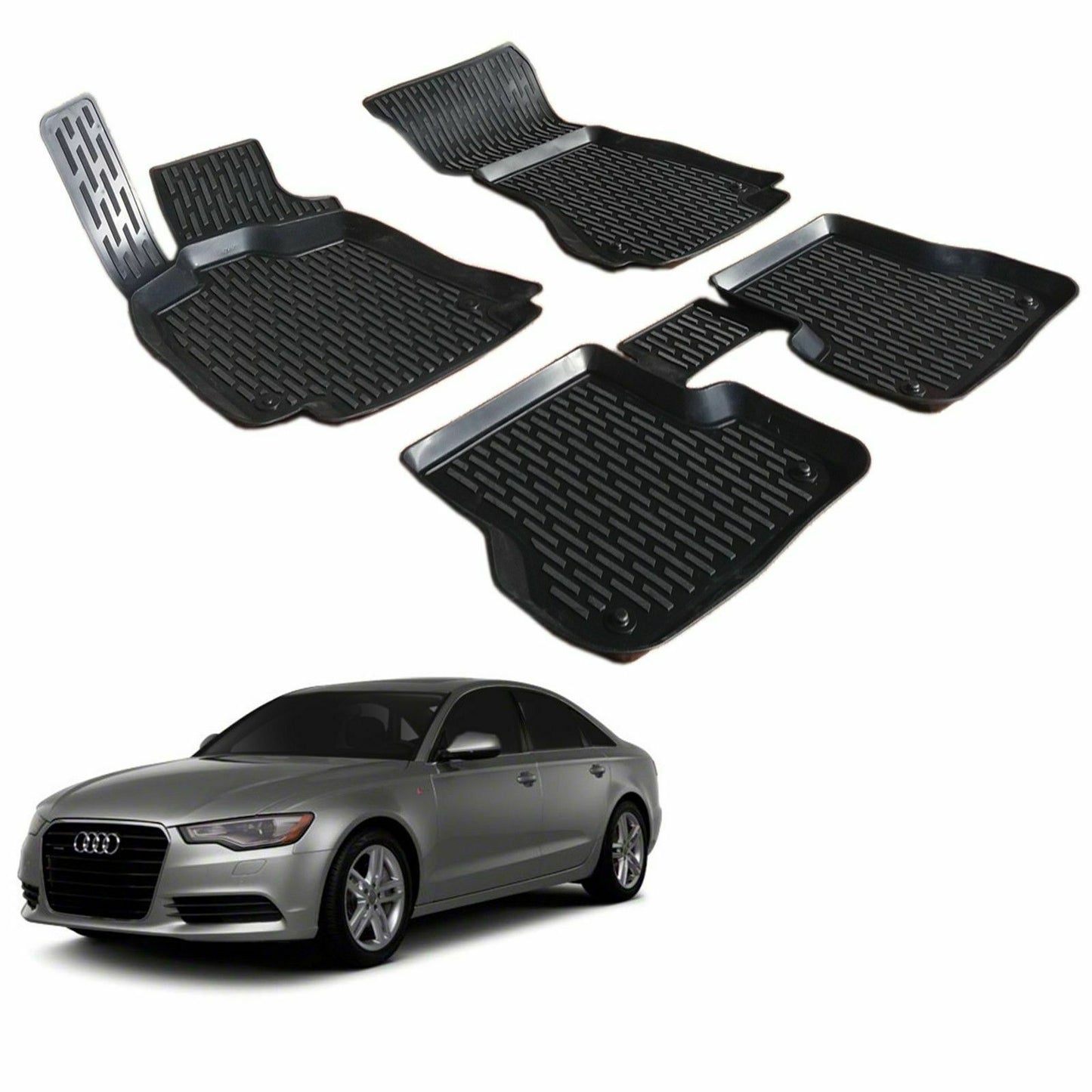 AUDI A6 C7 4G 2011 AD OGGI TAPPETINI AUTO IN GOMMA - TAPPETI TOP QUALITA -1 AUTOELEGANCERICAMBI