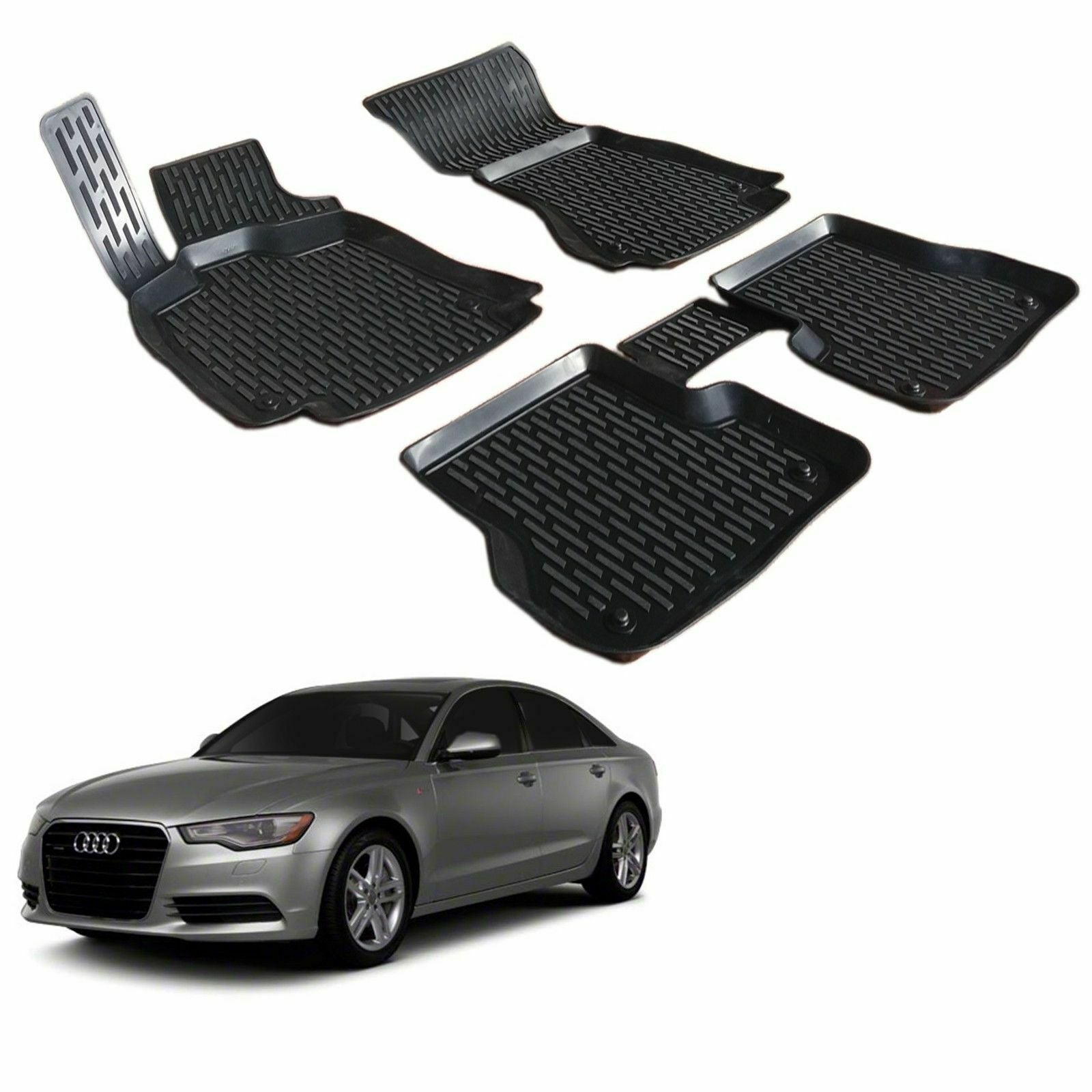 AUDI A6 C7 4G 2011 AD OGGI TAPPETINI AUTO IN GOMMA - TAPPETI TOP QUALITA -1 AUTOELEGANCERICAMBI