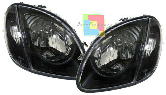 BLACK HEADLIGHTS MERCEDES SLK R170 1996-2004 H4 ATTACHMENT TOP QUALITY
