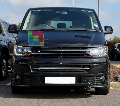 VW T5 TRANSPORTER 2010-2015 LIFT FRONT GRILLE BLACK CHROME PROFILES