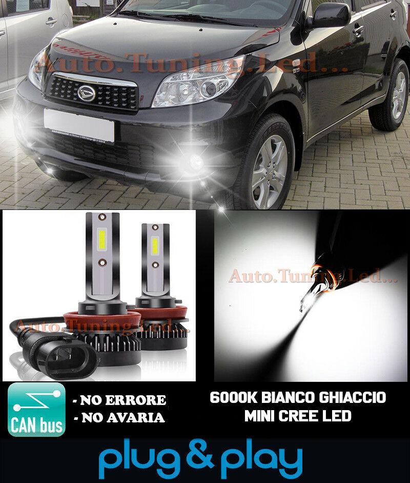 LAMPADE FENDINEBBIA A LED CREE DAIHATSU TERIOS II CAMBUS BIANCO GHIACCIO 8000LM