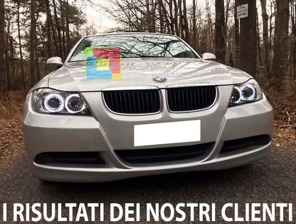 BMW E90 E91 2005-2011 FARI ANGEL EYES + DOPPIO LED ANABBAGLIANTI E ABBAGLIANTI AUTOELEGANCERICAMBI