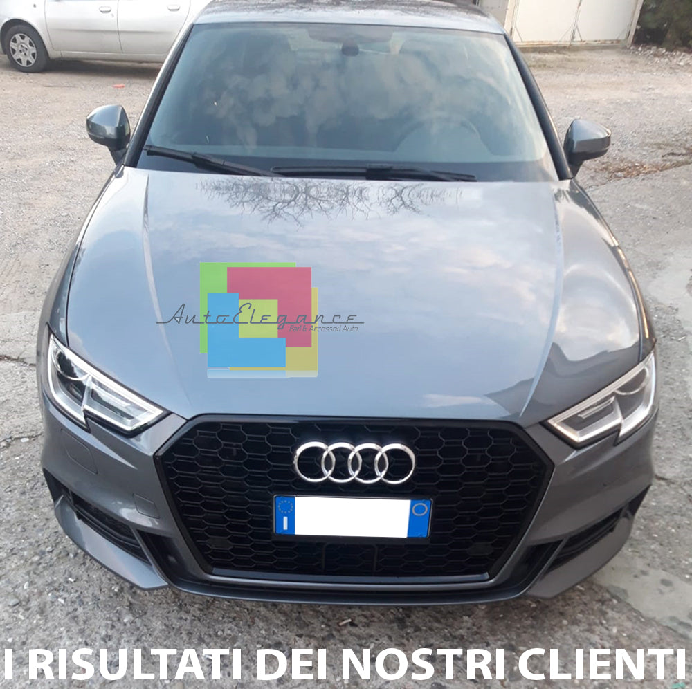 GRIGLIA ANTERIORE AUDI A3 8V 2017+ CALANDRA RS3 NIDO D&apos;APE NERA NO LOGO