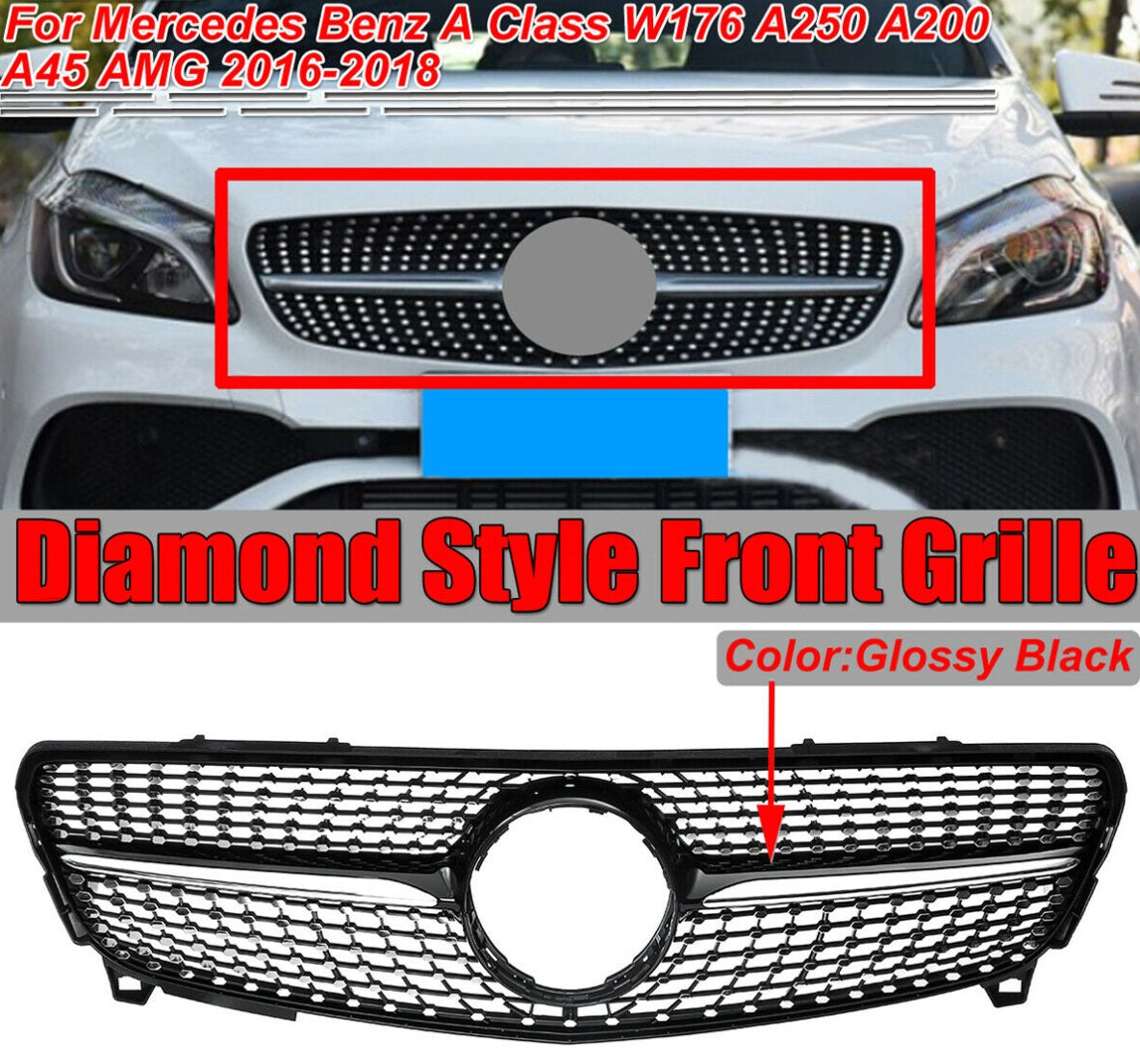 Prasco LA3522120 Griglia Anteriore Spoiler - Ricambio Originale - Nuovo, Lato Anteriore