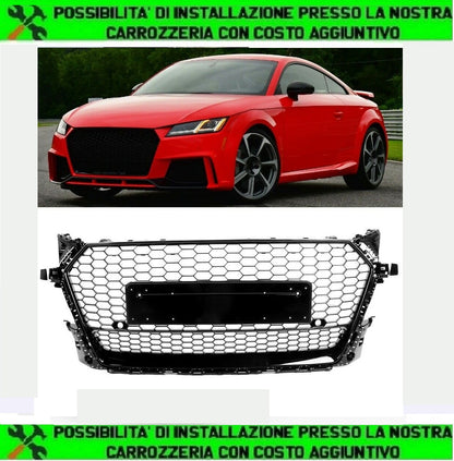 GRIGLIA ANTERIORE TOTAL BLACK PER AUDI TT 8S / TTRS DAL 2015 AL 2018
