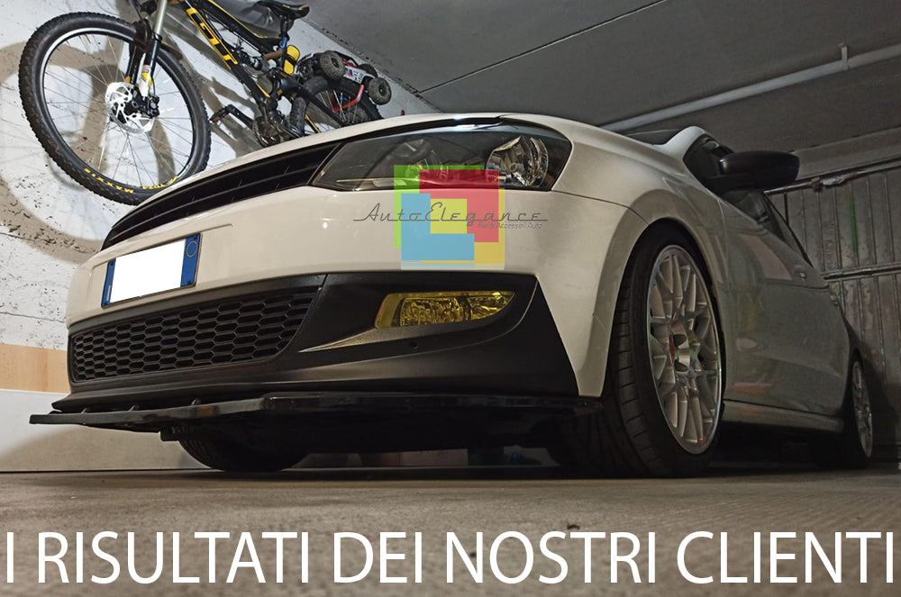 VW POLO 6R 6C 2009 AL 2016 LIP SPOILER SOTTO PARAURTI ANTERIORE ABS NERO .-
