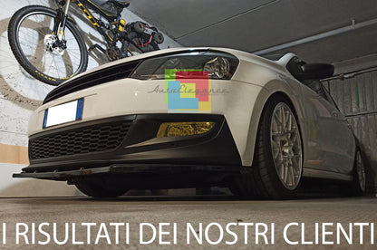 VW POLO 6R 6C 2009 AL 2016 LIP SPOILER SOTTO PARAURTI ANTERIORE ABS NERO .-