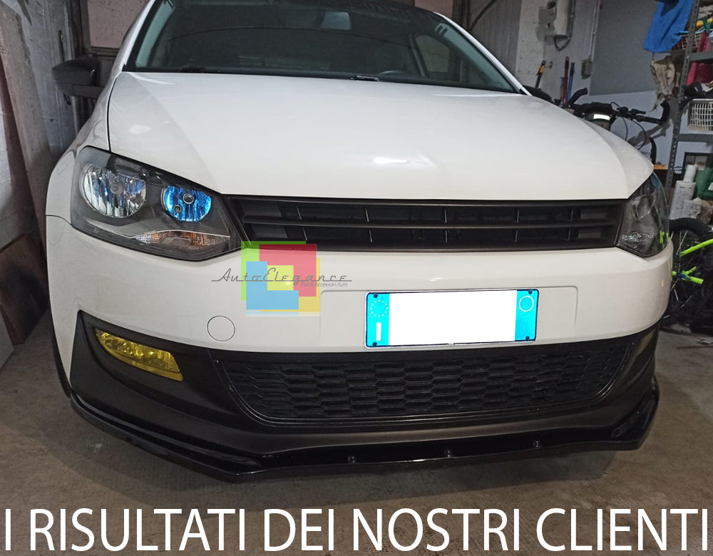 VW POLO 6R 6C 2009 AL 2016 LIP SPOILER SOTTO PARAURTI ANTERIORE ABS NERO .-