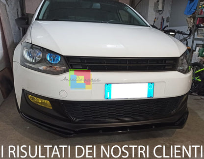 VW POLO 6R 6C 2009 AL 2016 LIP SPOILER SOTTO PARAURTI ANTERIORE ABS NERO .-