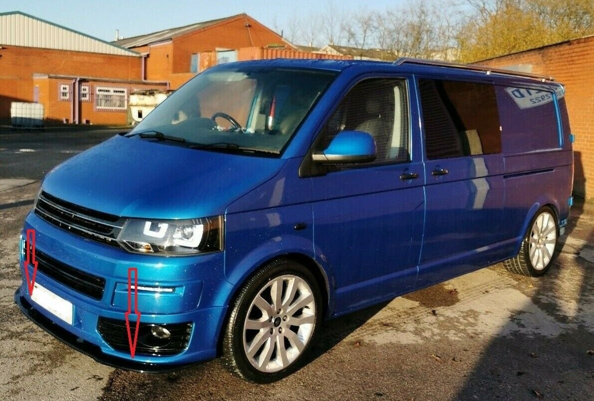 VW T5 2010-2015 SPORTLINE SPOILER SOTTO PARAURTI ANTERIORE ABS NERO LUCIDO