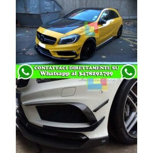 MERCEDES CLASSE A W176 2012+ SPOILER BAFFI SUL PARAURI ANTERIORI SPLITTER LOOK AMG