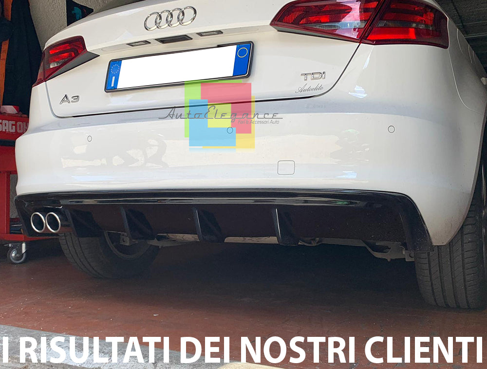 AUDI A3 8V SPORTBACK 2012-2015 SOTTO PARAURTI DIFFUSORE RS3 ABS / PLASTIC - AUTOELEGANCERICAMBI