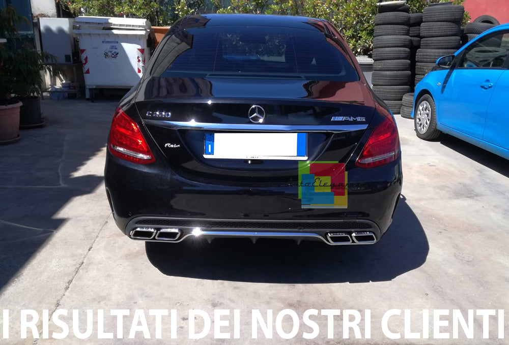 MERCEDES C W205 S205 SOTTO PARAURTI DIFFUSORE POSTERIORE AMG + TERMINALI