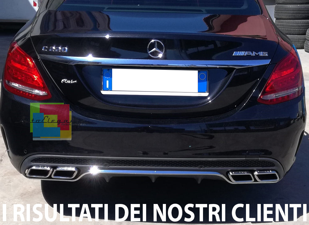 MERCEDES C W205 S205 SOTTO PARAURTI DIFFUSORE POSTERIORE AMG + TERMINALI