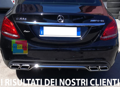MERCEDES C W205 S205 SOTTO PARAURTI DIFFUSORE POSTERIORE AMG + TERMINALI