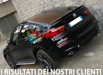 PEDANE LATERALI BMW X4 F26 2014+ SOTTO PORTA LOOK ACCIAIO INOX E PVC