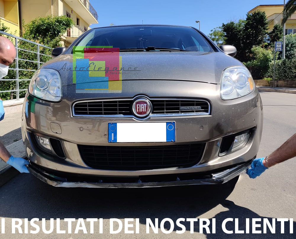 LIP SPOILER UNDER FRONT BUMPER FOR FIAT BRAVO II 2006+ BLACK ABS .-