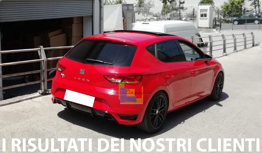SEAT LEON 5F MK3 2012-2016 SPOILER DIFFUSORE POSTERIORE ABS NERO LUCIDO