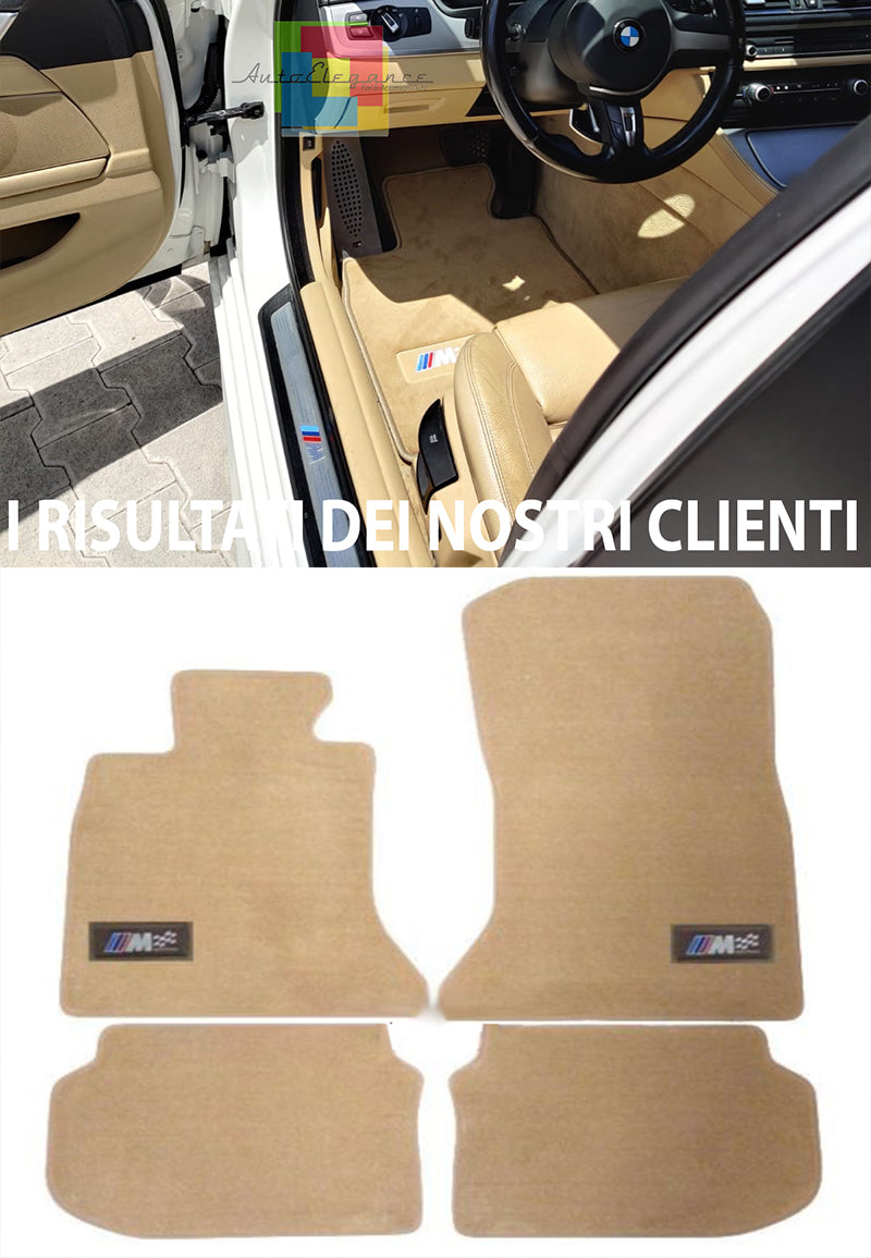 BMW SERIE 5 F10 F11 2010-2017 TAPPETINI AUTO MOQUETTE TAPPETI BEIGE LOOK M AUTOELEGANCERICAMBI