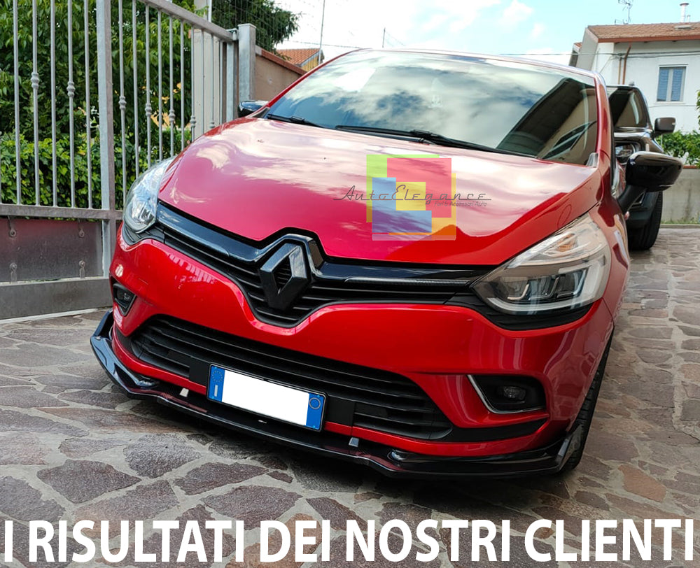 RENAULT CLIO IV 2012- LAMA SOTTO PARAURTI ANTERIORE IN ABS SPLITTER RS NERO