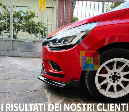 RENAULT CLIO IV 2012- LAMA SOTTO PARAURTI ANTERIORE IN ABS SPLITTER RS NERO