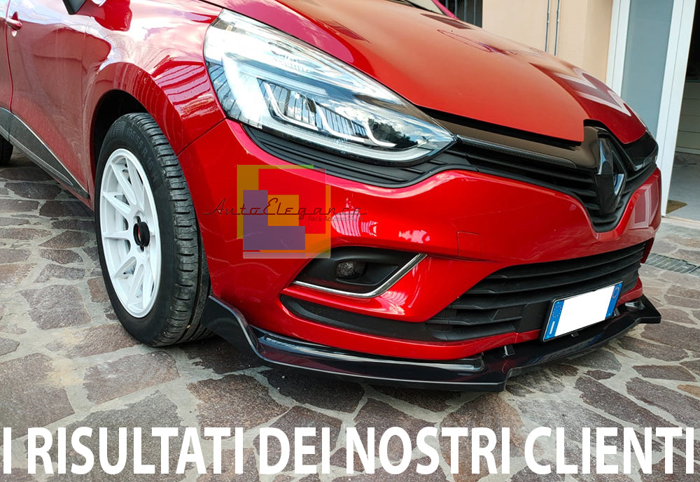 RENAULT CLIO IV 2012- LAMA SOTTO PARAURTI ANTERIORE IN ABS SPLITTER RS NERO