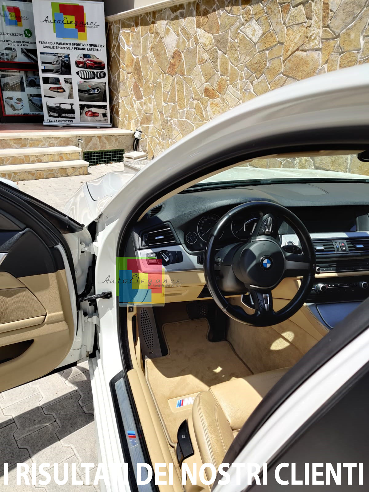 BMW SERIE 5 F10 F11 2010-2017 TAPPETINI AUTO MOQUETTE TAPPETI BEIGE LOOK M AUTOELEGANCERICAMBI