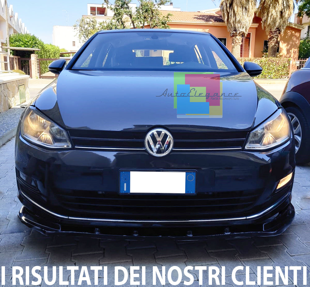 LIP SPOILER SOTTO PARAURTI ANTERIORE VW GOLF 7 MK7 SPLITTER ABS NERO .-