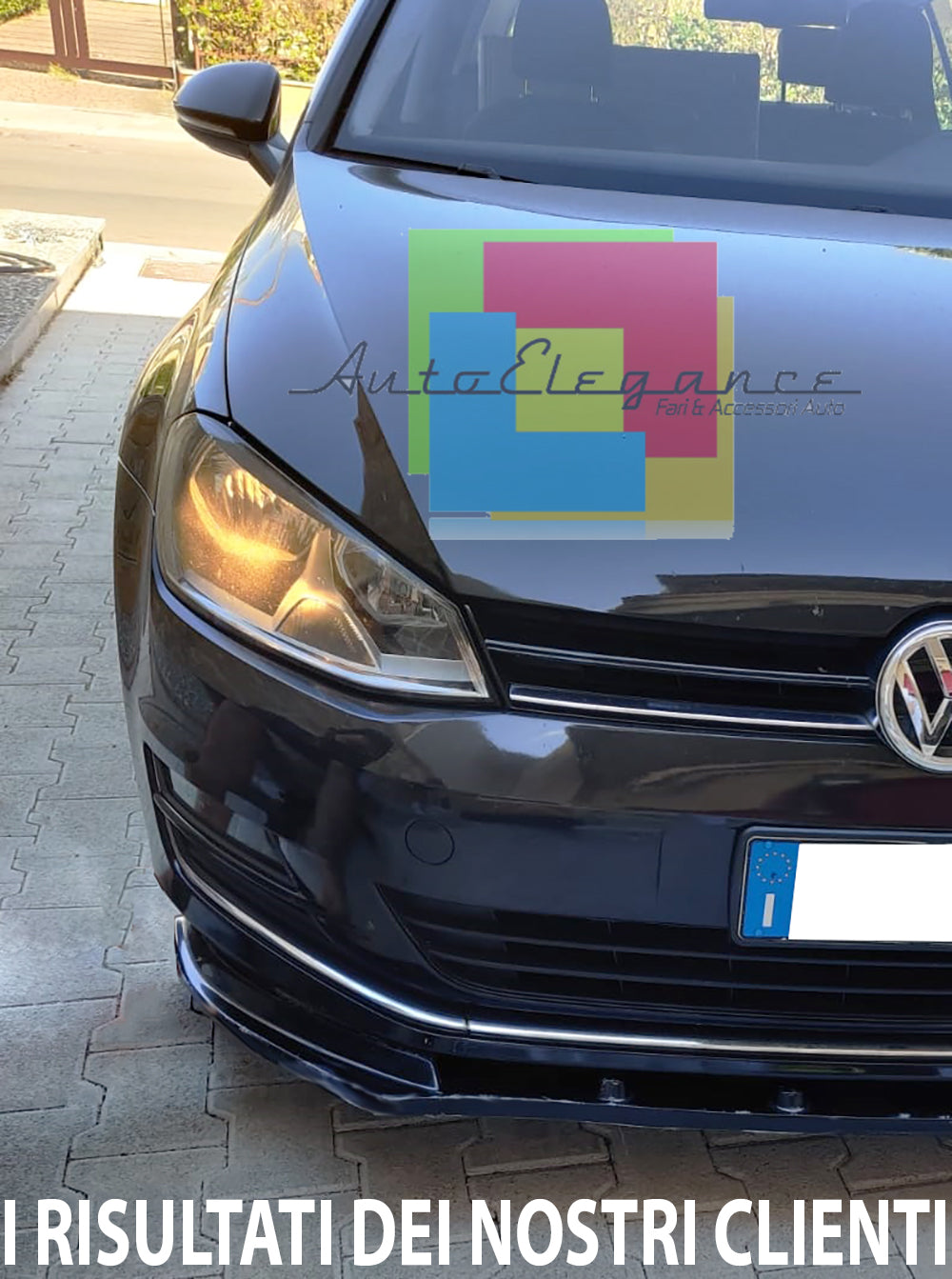 LIP SPOILER SOTTO PARAURTI ANTERIORE VW GOLF 7 MK7 SPLITTER ABS NERO .-