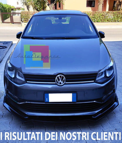 VW POLO 6R 6C LAMA SOTTO PARAURTI ANTERIORE IN ABS LOOK SPORTIVO NERO