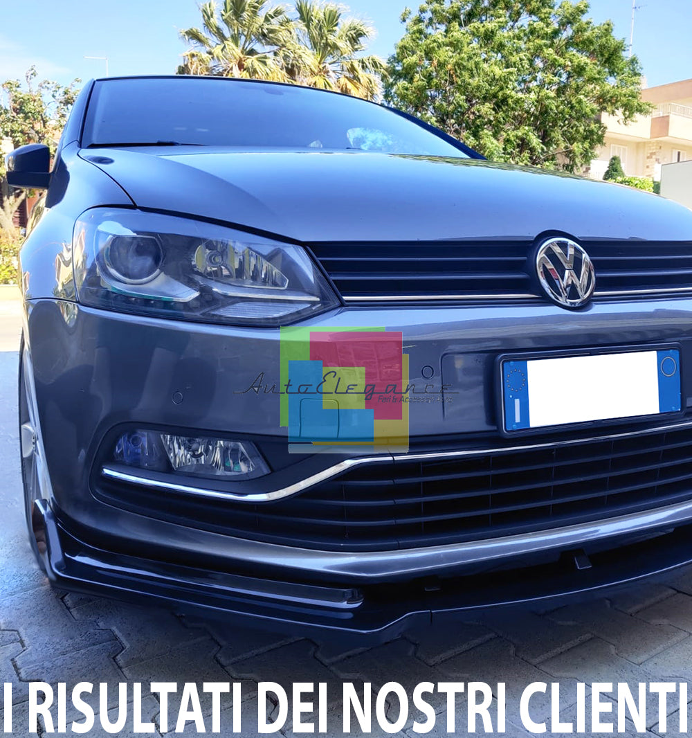 VW POLO 6R 6C LAMA SOTTO PARAURTI ANTERIORE IN ABS LOOK SPORTIVO NERO SPLITTER