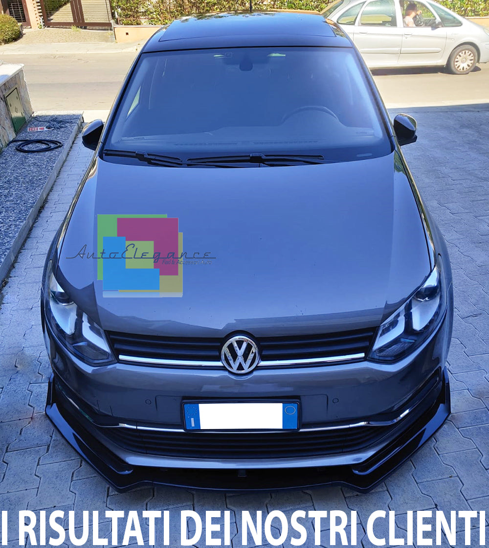VW POLO 6R 6C LAMA SOTTO PARAURTI ANTERIORE IN ABS LOOK SPORTIVO NERO SPLITTER