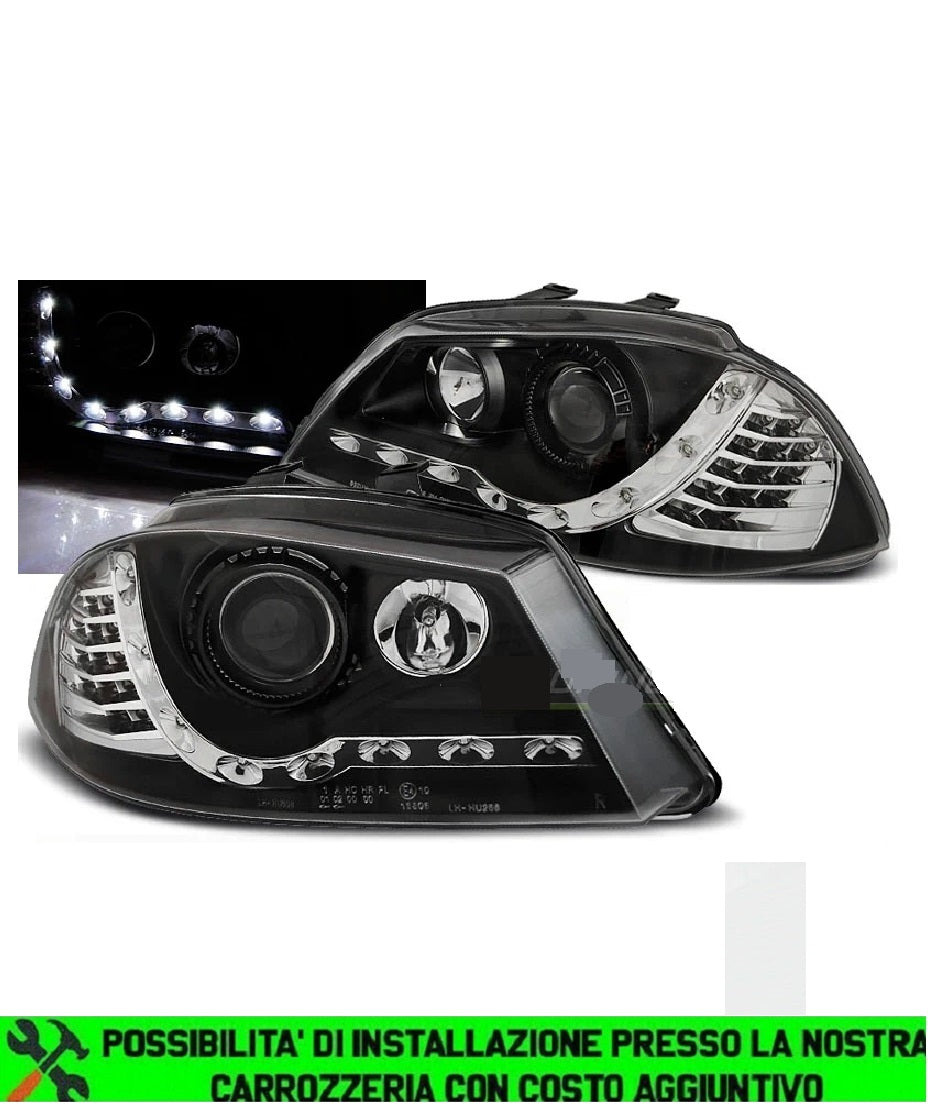 SEAT IBIZA 6L 2002-2008 BLACK LED HEADLIGHTS