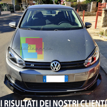VW GOLF 6 VI 2008-2012 LAMA SOTTO PARAURTI ANTERIORE IN ABS SPLITTER NERO LUCIDO