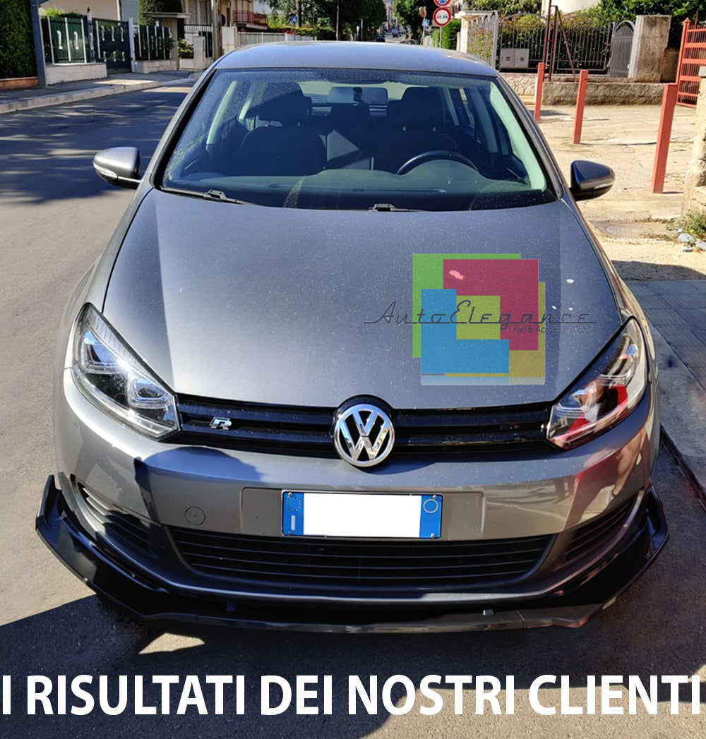 VW GOLF 6 VI 2008-2012 LAMA SOTTO PARAURTI ANTERIORE IN ABS SPLITTER NERO LUCIDO