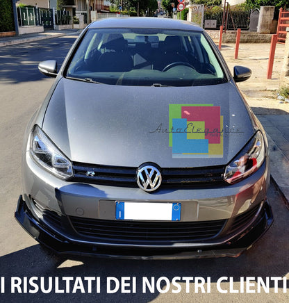 VW GOLF 6 VI 2008-2012 LAMA SOTTO PARAURTI ANTERIORE IN ABS SPLITTER NERO LUCIDO