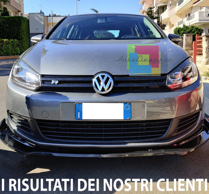 VW GOLF 6 VI 2008-2012 LAMA SOTTO PARAURTI ANTERIORE IN ABS SPLITTER NERO LUCIDO
