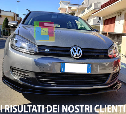 VW GOLF 6 VI 2008-2012 SPLITTER SOTTO PARAURTI ANTERIORE ABS NERO LUCIDO