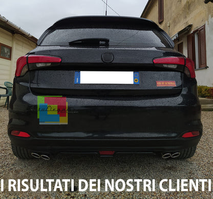 FIAT TIPO 2015+ SOTTO PARAURTI POSTERIORE DIFFUSORE NERO QUATTRO TERMINALI ABS