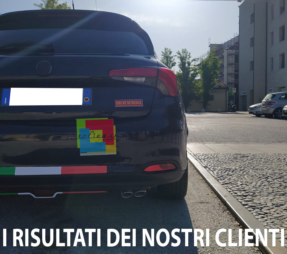 FIAT TIPO 2015+ SOTTO PARAURTI POSTERIORE DIFFUSORE NERO QUATTRO TERMINALI ABS