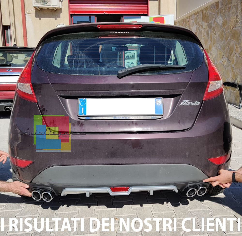 FORD FIESTA MK7 SOTTO PARAURTI POSTERIORE DIFFUSORE QUATTRO TERMINALI ABS -