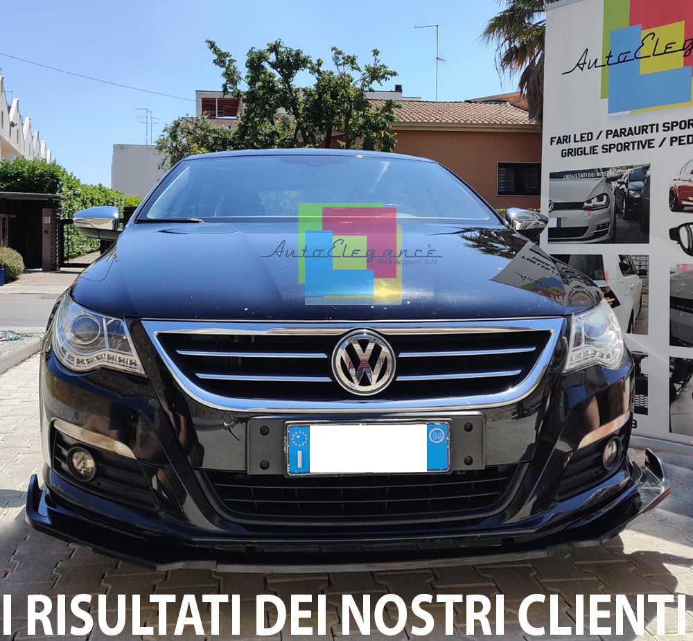 VW PASSAT CC 2008-2012 LAMA SOTTO PARAURTI ANTERIORE ABS NERO LUCIDO SPLITTER