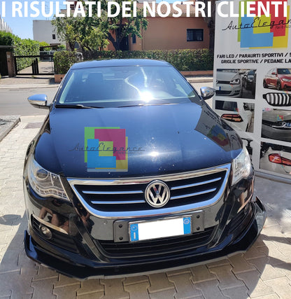 VW PASSAT CC 2008-2012 LAMA SOTTO PARAURTI ANTERIORE ABS NERO LUCIDO SPLITTER