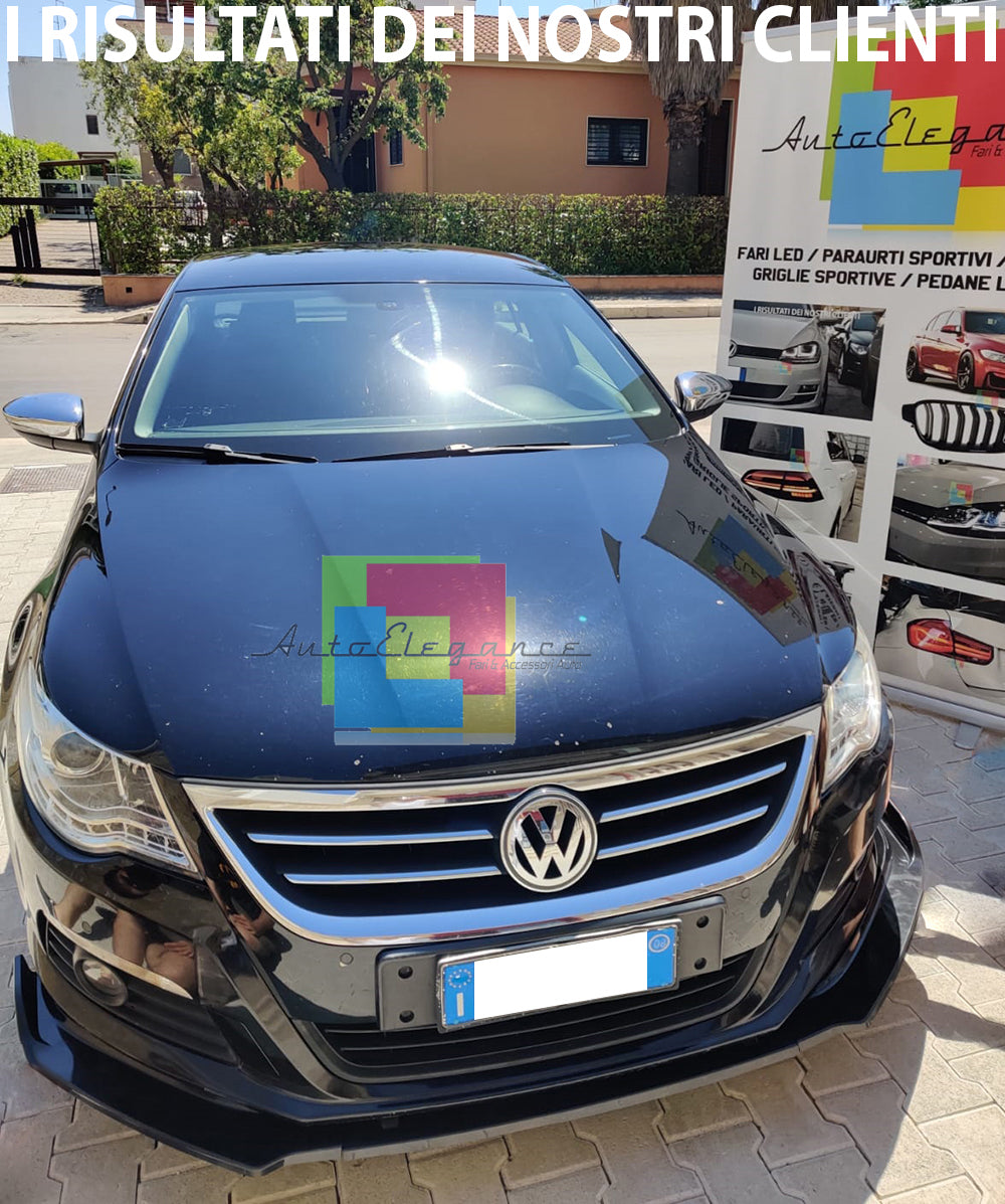 VW PASSAT CC 2008-2012 LAMA SOTTO PARAURTI ANTERIORE ABS NERO LUCIDO SPLITTER